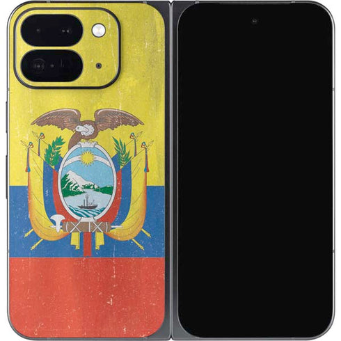 Ecuador Flag Distressed Google Pixel 9 Pro Fold Skin